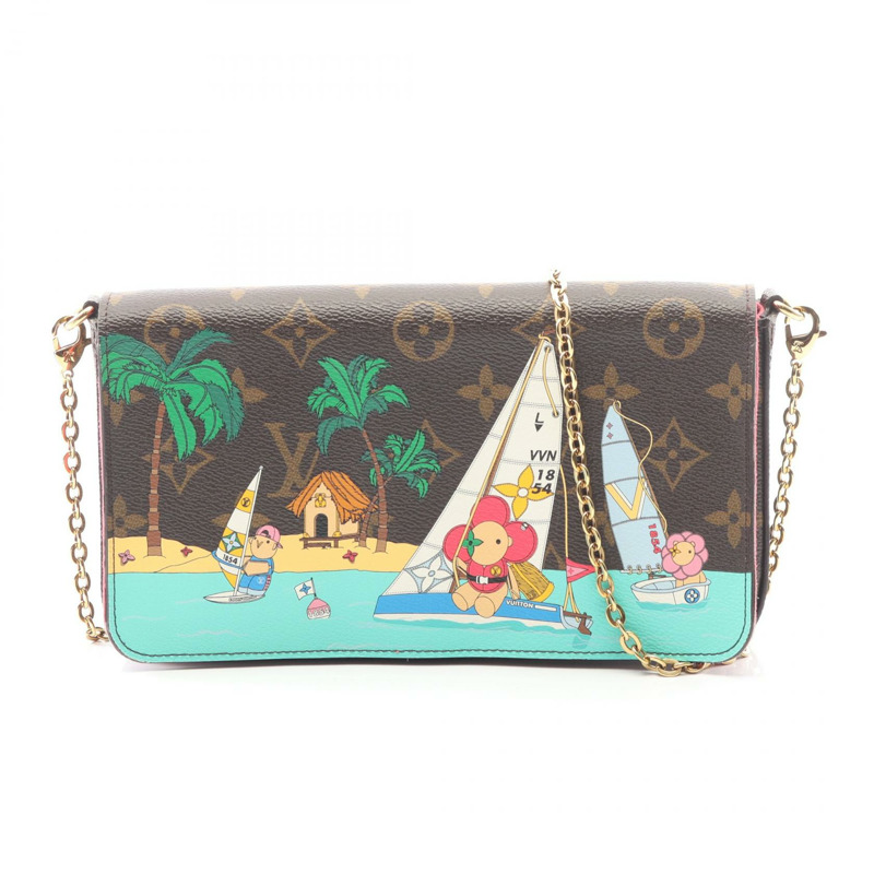 路易威登 Pochette Felicie 鏈條斜背包 M28627 Monogram 二手-0