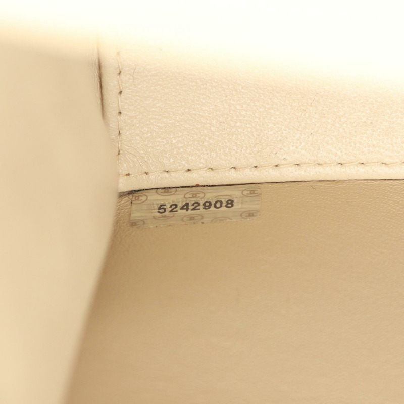 香奈兒 (CHANEL) Matelasse 手提包,粒面小牛皮,米色,二手,女士,金色五金,CC標誌,Coco-4