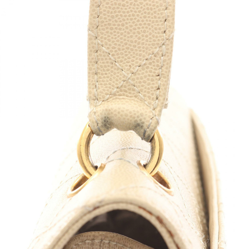 香奈兒 (CHANEL) Matelasse 手提包,粒面小牛皮,米色,二手,女士,金色五金,CC標誌,Coco-6