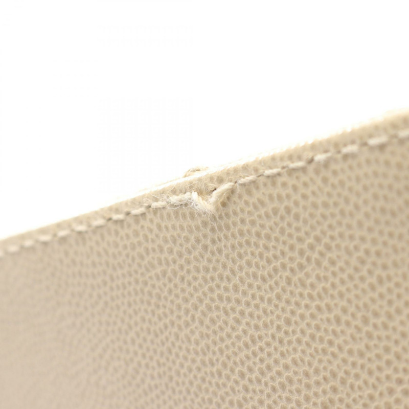 香奈兒 (CHANEL) Matelasse 手提包,粒面小牛皮,米色,二手,女士,金色五金,CC標誌,Coco-8