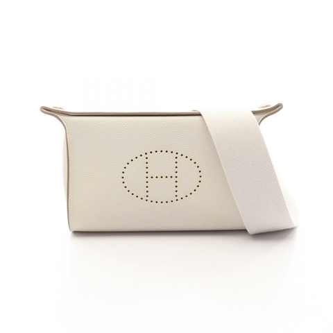 愛馬仕 Vide-Poche Cle 肩挎包 084283CK 白色皮革 SHW 二手 B