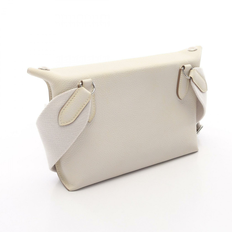 愛馬仕 Vide-Poche Cle 肩挎包 084283CK 白色皮革 SHW 二手 B-1