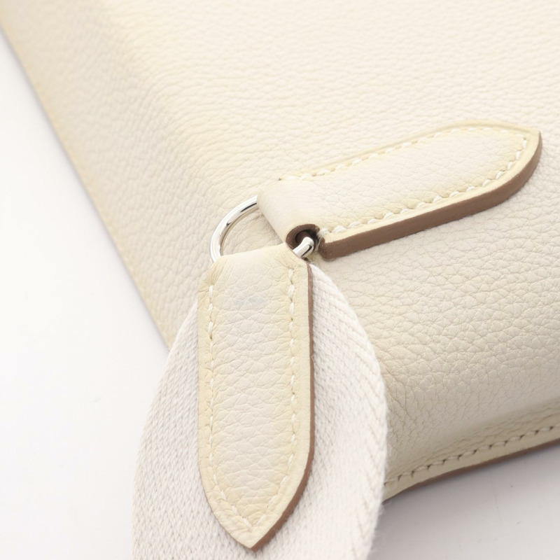 愛馬仕 Vide-Poche Cle 肩挎包 084283CK 白色皮革 SHW 二手 B-6