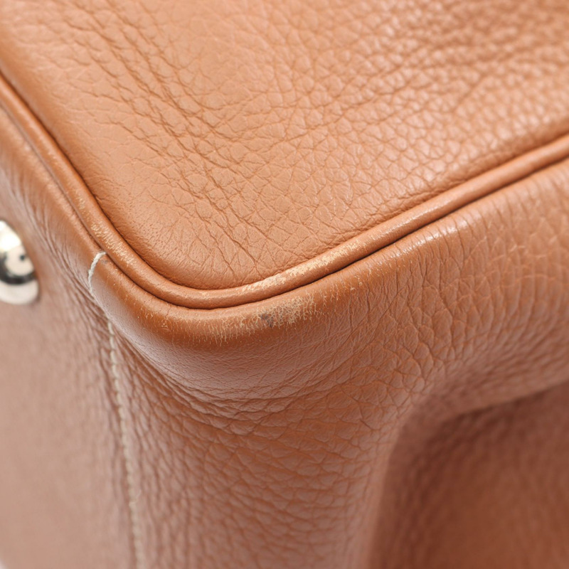 愛馬仕 Victoria Cabas 32 手提單肩包 047589CK Taurillon Clemence 金色 SHW-7