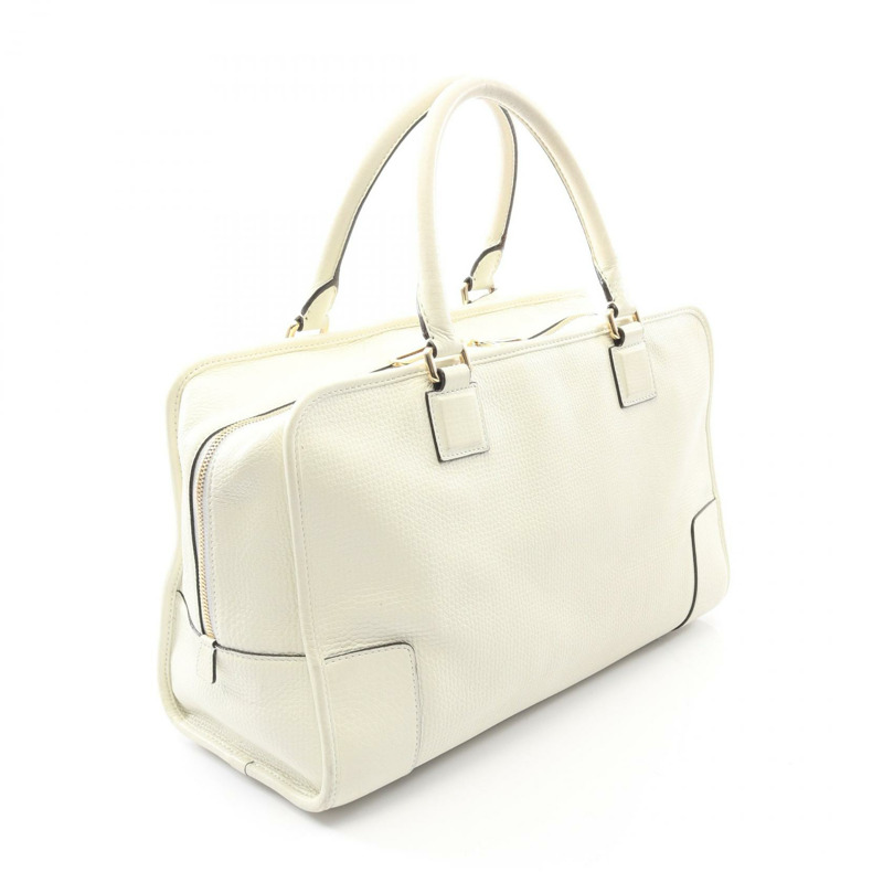 LOEWE Amazona 36 手提包 白色 皮革 二手 女士-1