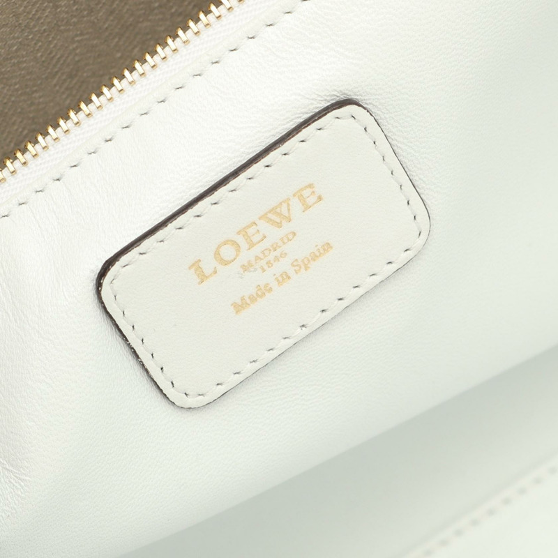 LOEWE Amazona 36 手提包 白色 皮革 二手 女士-3