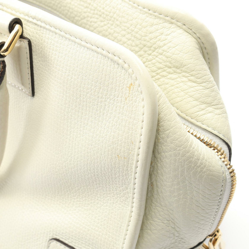 LOEWE Amazona 36 手提包 白色 皮革 二手 女士-6