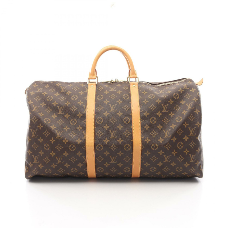 路易威登 Keepall 55 旅行包 M41424 Monogram 皮革 棕色 二手-0