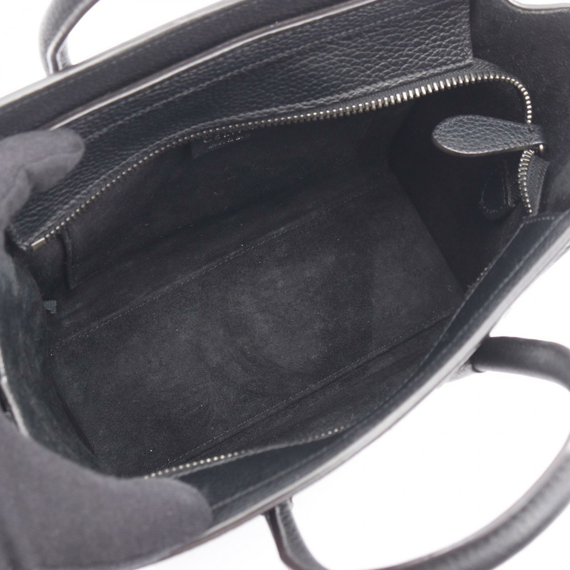 CELINE Luggage Nano Shopper 單肩手提包 168243 黑色皮革 二手 女士-2