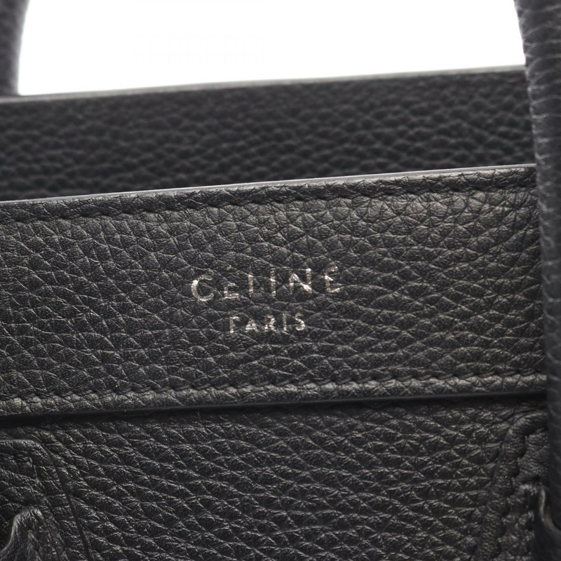 CELINE Luggage Nano Shopper 單肩手提包 168243 黑色皮革 二手 女士-5