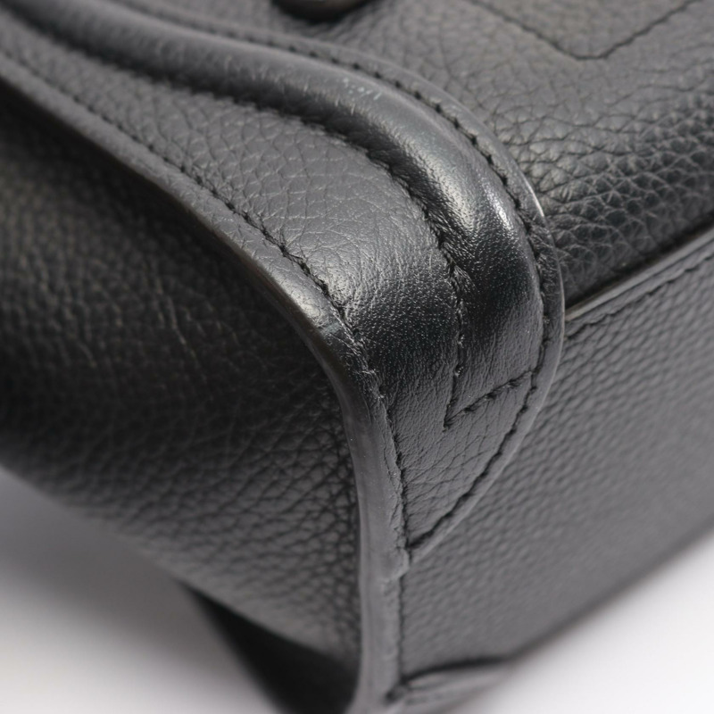 CELINE Luggage Nano Shopper 單肩手提包 168243 黑色皮革 二手 女士-7