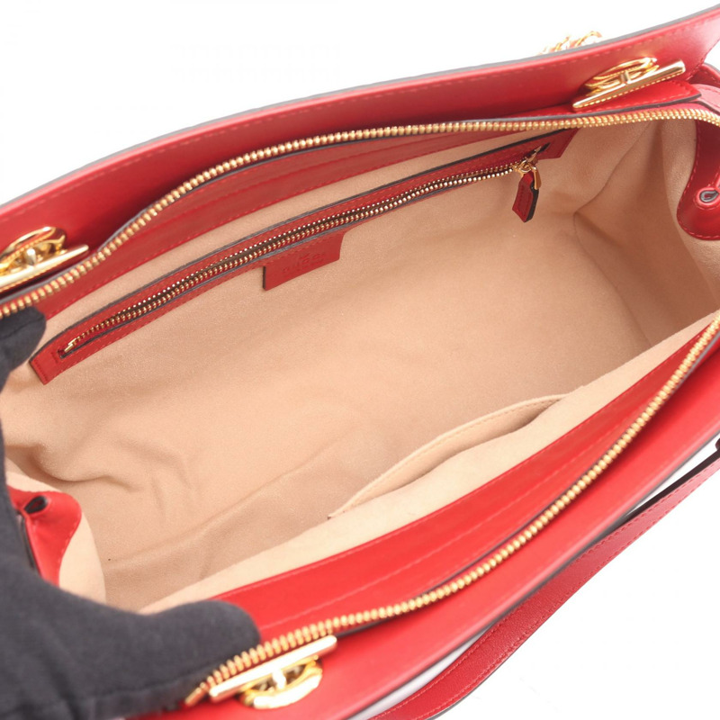 GUCCI Guccisima 肩背手提包 453773 紅色皮革 二手 女士-2