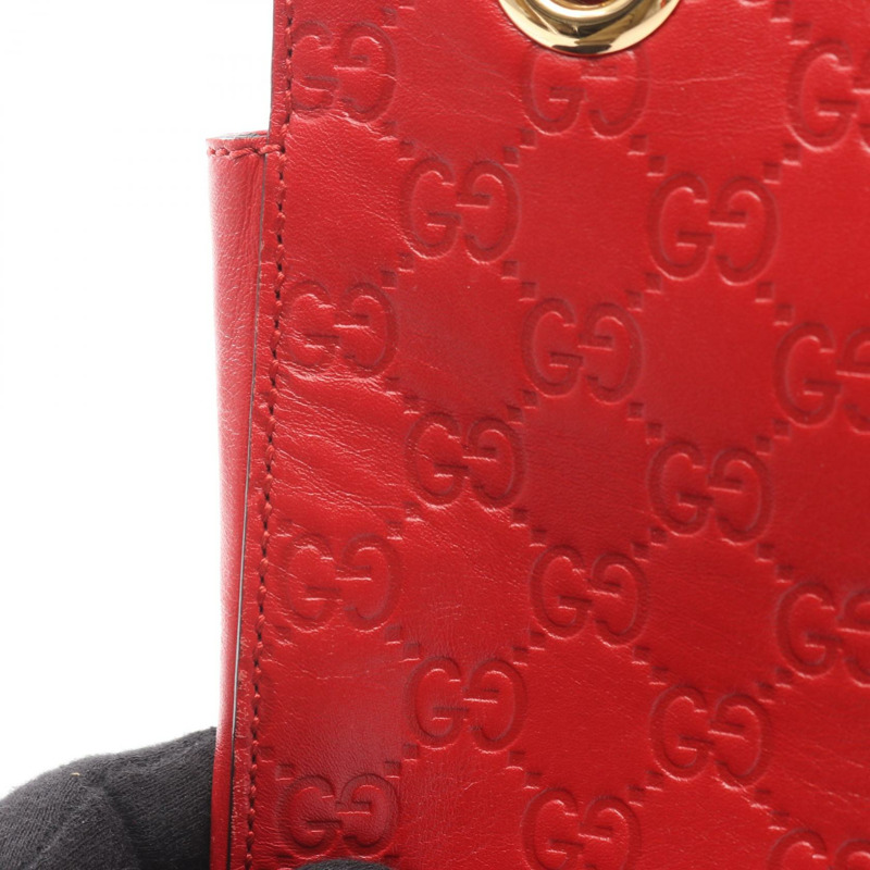 GUCCI Guccisima 肩背手提包 453773 紅色皮革 二手 女士-4