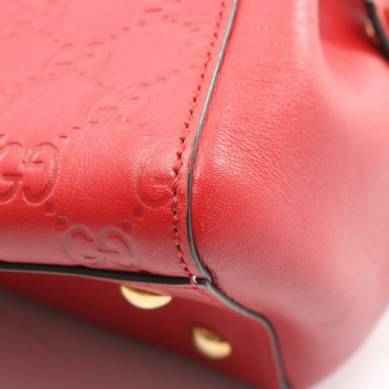 GUCCI Guccisima 肩背手提包 453773 紅色皮革 二手 女士-5