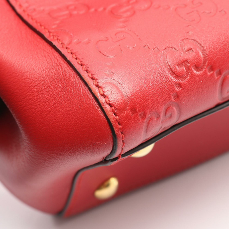 GUCCI Guccisima 肩背手提包 453773 紅色皮革 二手 女士-6