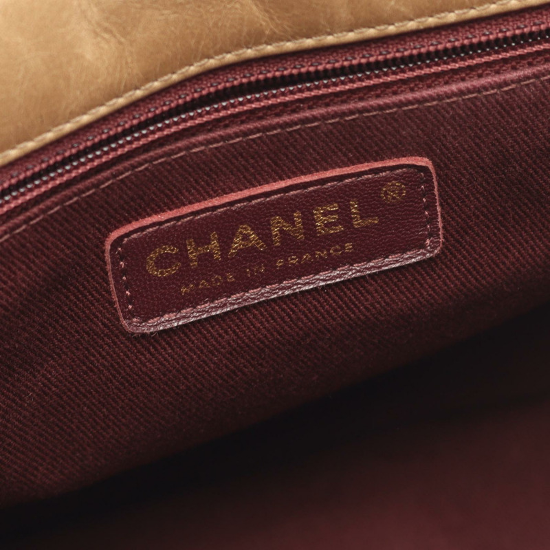 香奈兒 (CHANEL) 絎縫鏈條肩背包,棕色皮革,二手女士 Coco CC-3