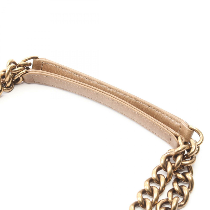 香奈兒 (CHANEL) 絎縫鏈條肩背包,棕色皮革,二手女士 Coco CC-9