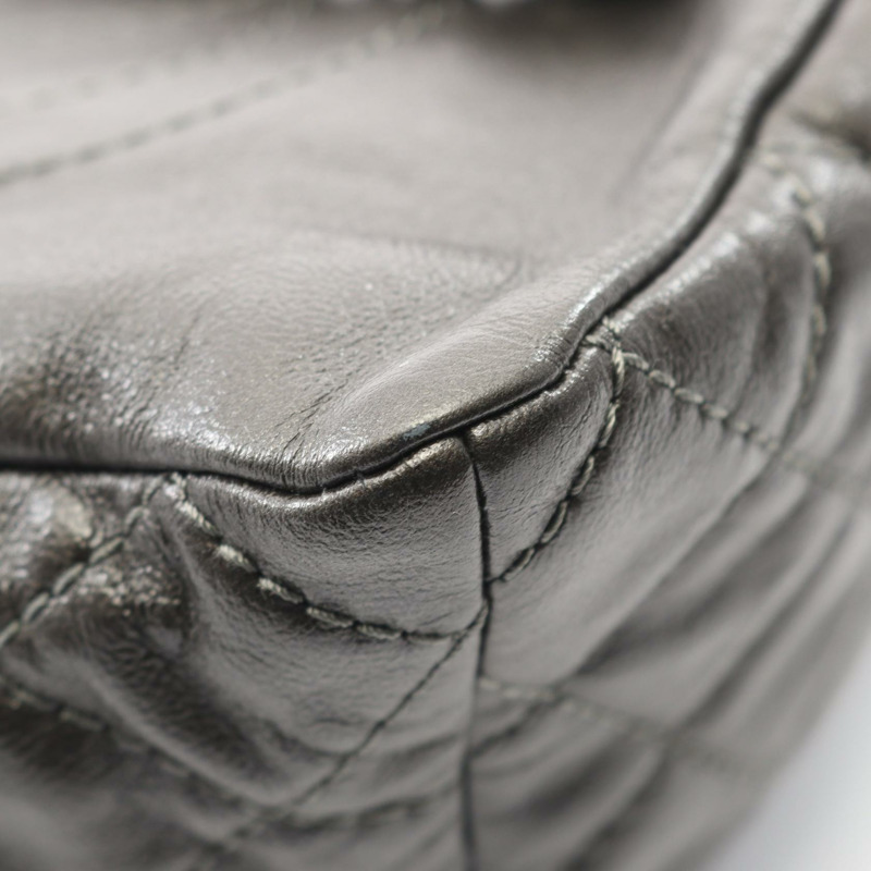 香奈兒 (CHANEL) Matelasse 鏈條雙肩包 小牛皮 灰色 二手 女士 CC-6