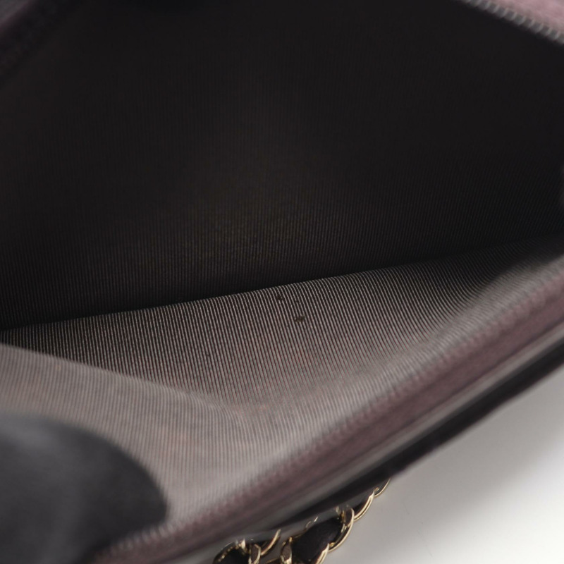 香奈兒 (CHANEL) 絎縫鏈條肩背斜背包，羊皮材質，紫色，金色五金，二手-5