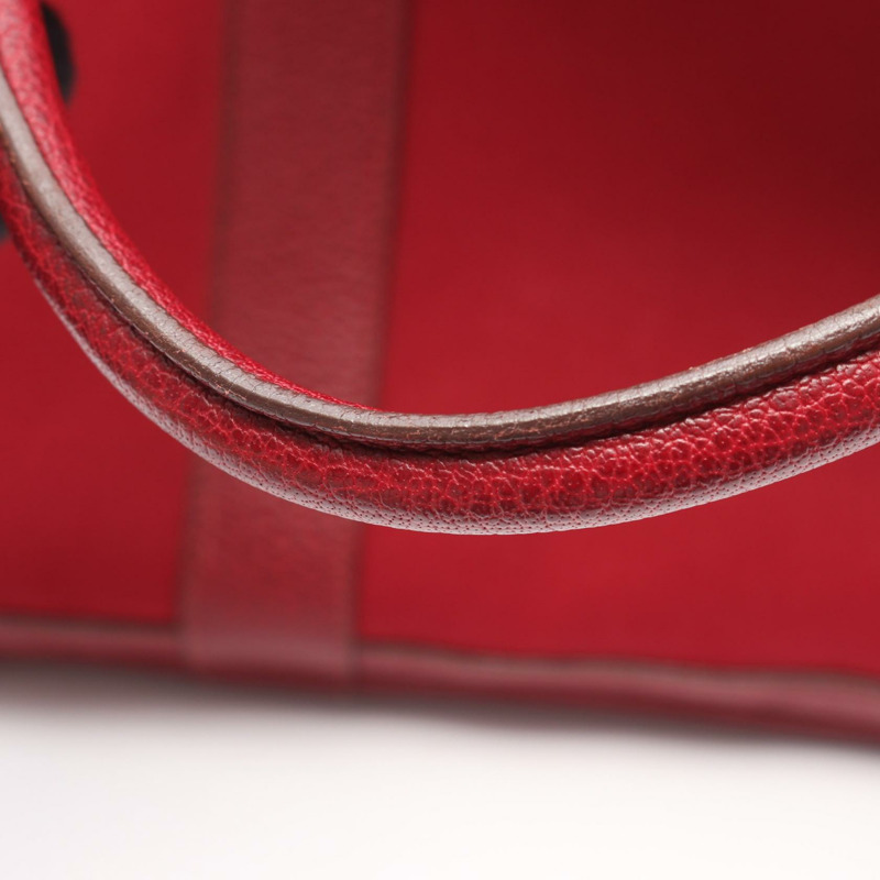 愛馬仕 Garden Party MM 手提包 I 帆布 峽灣皮革 Rouge vif SHW 二手-7