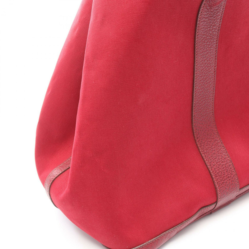 愛馬仕 Garden Party MM 手提包 I 帆布 峽灣皮革 Rouge vif SHW 二手-9