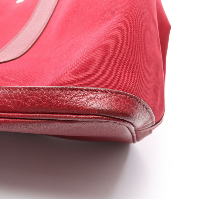 愛馬仕 Garden Party MM 手提包 I 帆布 峽灣皮革 Rouge vif SHW 二手-14