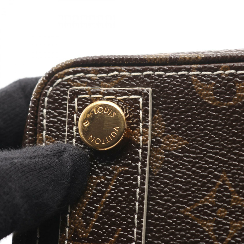 路易威登 Lockit BB 手提包 M40599 亮面 Monogram 帆布 棕色 二手 女士 LV-5