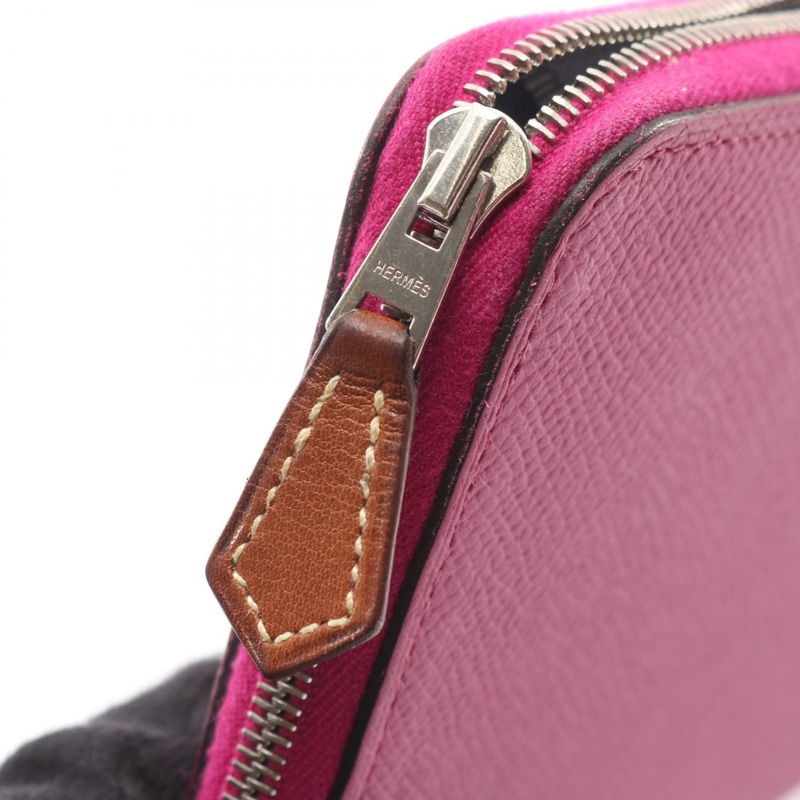 愛馬仕 Azap 長版 SilkIn Around 長版皮夾 C Epsom 玫瑰紫 二手 SHW-7