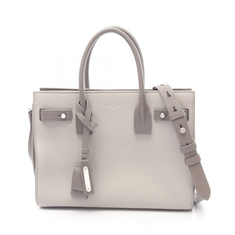 SAINT LAURENT PARIS Sac de Jules 單肩手提包 477477 皮革 灰色 二手 女士