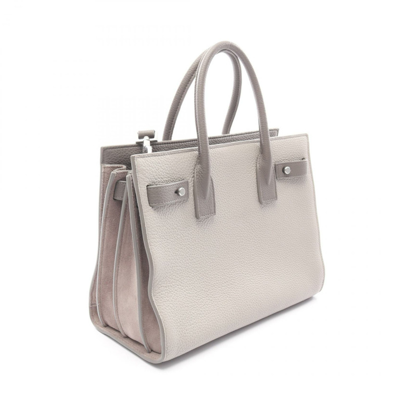 SAINT LAURENT PARIS Sac de Jules 單肩手提包 477477 皮革 灰色 二手 女士-1