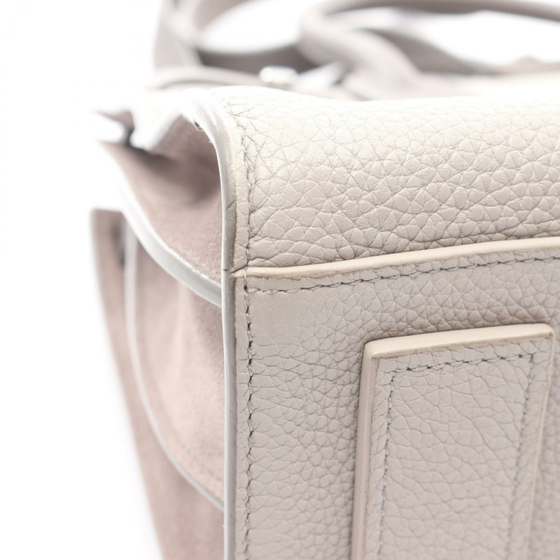 SAINT LAURENT PARIS Sac de Jules 單肩手提包 477477 皮革 灰色 二手 女士-14