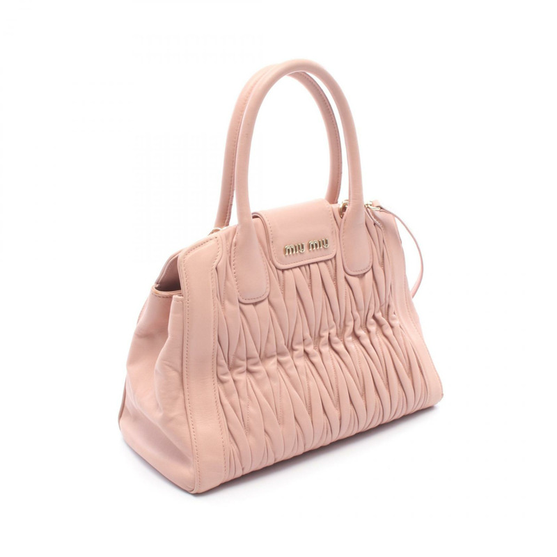 Miu Miu MATELASSE 肩斜背包 粉紅皮革 二手 女士-1