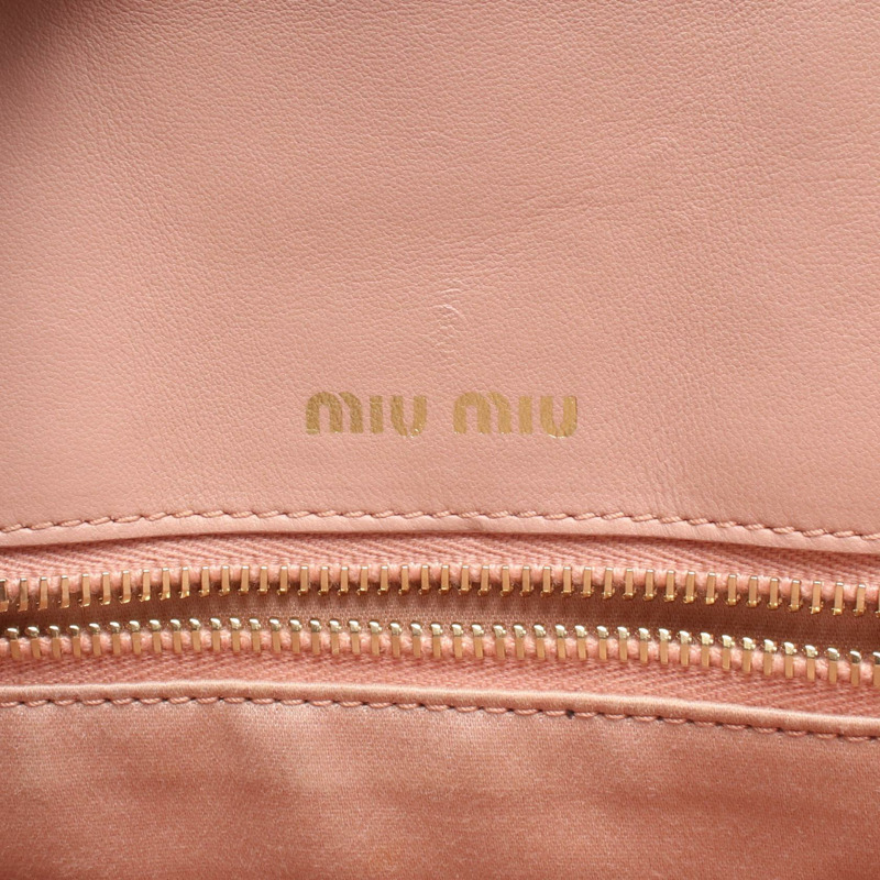 Miu Miu MATELASSE 肩斜背包 粉紅皮革 二手 女士-3