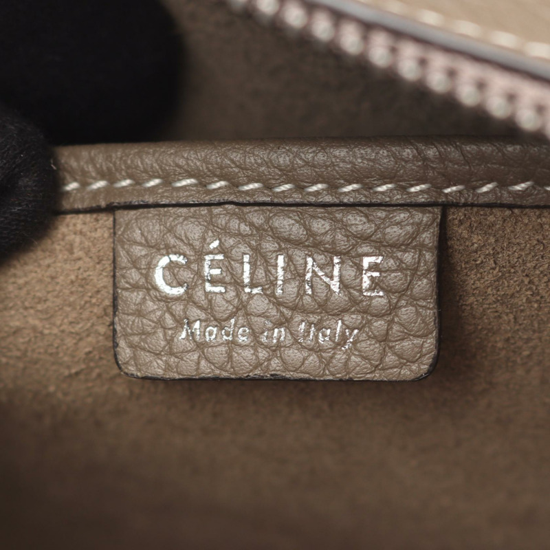 CELINE Luggage Nano Shopper 單肩斜背包,米色皮革,二手女款-3