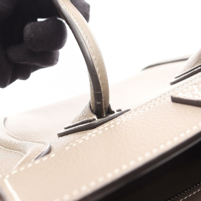 CELINE Luggage Nano Shopper 單肩斜背包,米色皮革,二手女款-6