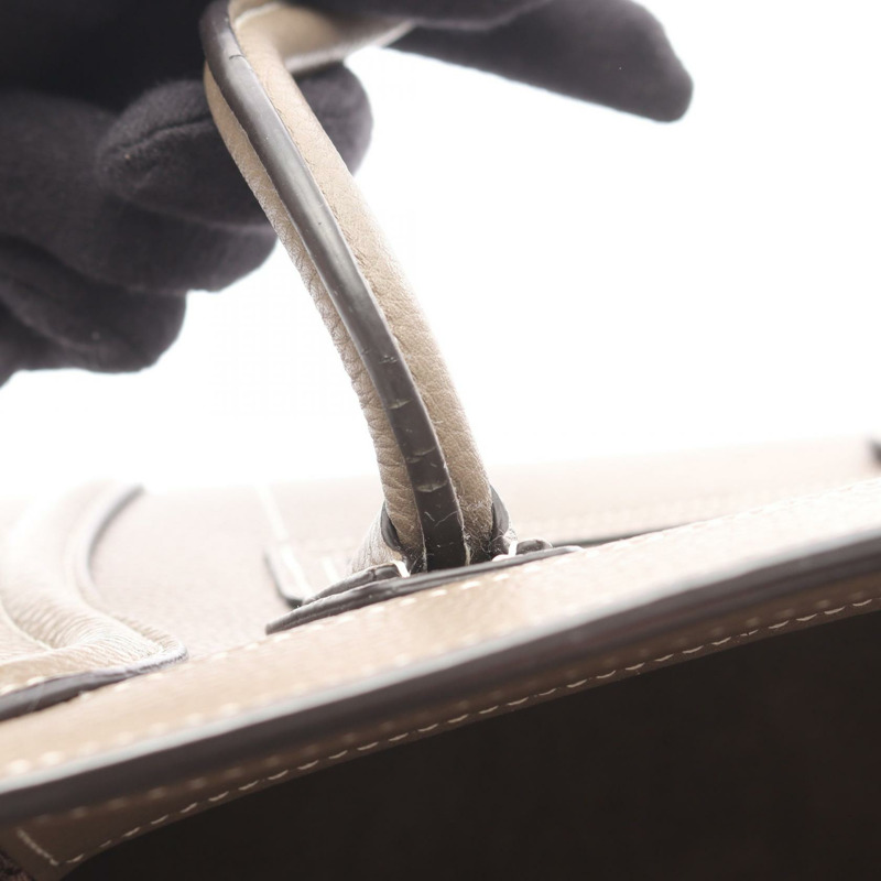 CELINE Luggage Nano Shopper 單肩斜背包,米色皮革,二手女款-7