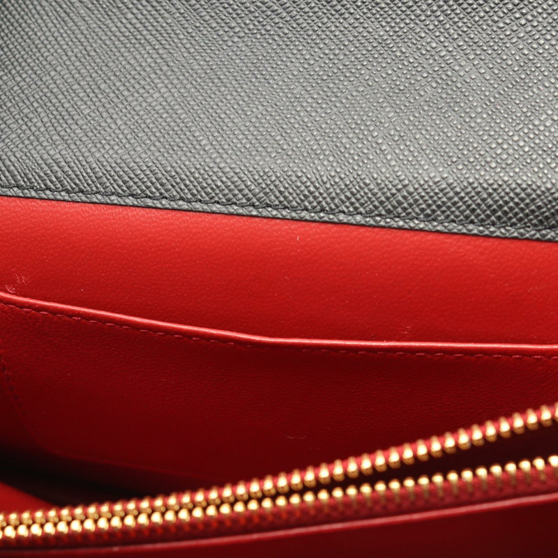 PRADA SAFFIANO LUX 鏈條單肩斜背包 1BP012 黑色皮革 二手 女士-4