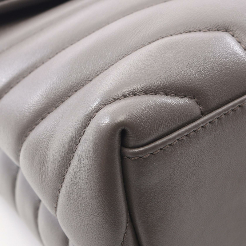 SAINT LAURENT PARIS Loulou 小號鏈條單肩包，灰色皮革，二手女款-5