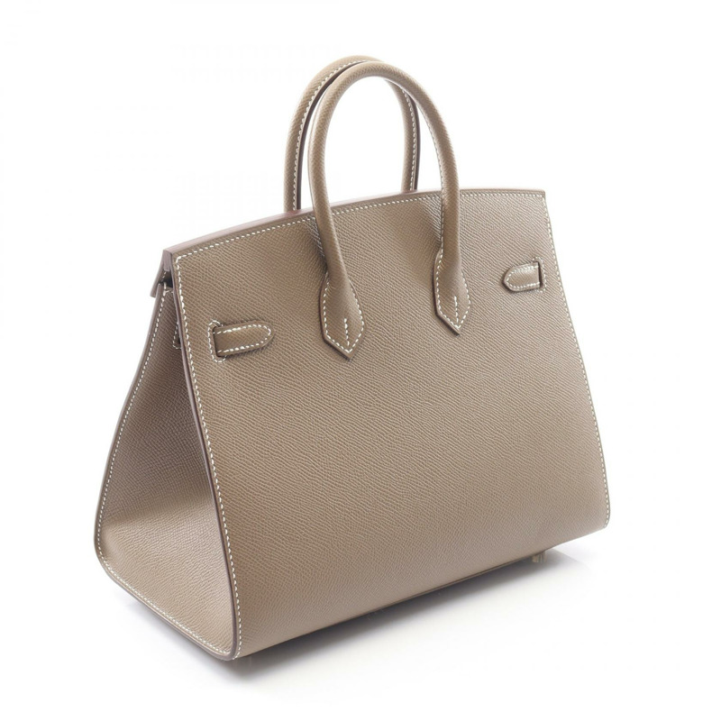 愛馬仕 Birkin Sellier 25 手提包,Z Epsom 皮革,灰褐色,二手,女士,金色五金-1