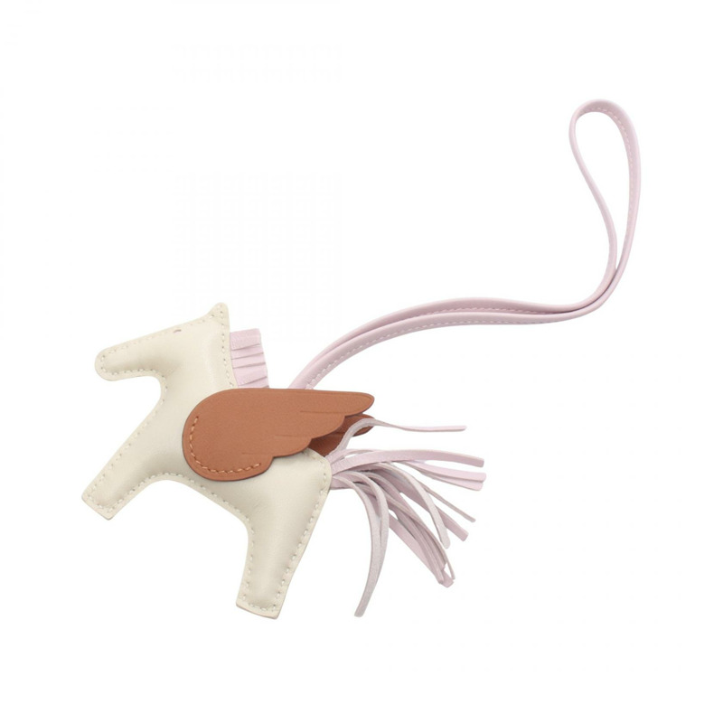 愛馬仕 Rodeo Pegasus PM 包飾 U Agneau milo Swift 皮革 craie 金色二手-0