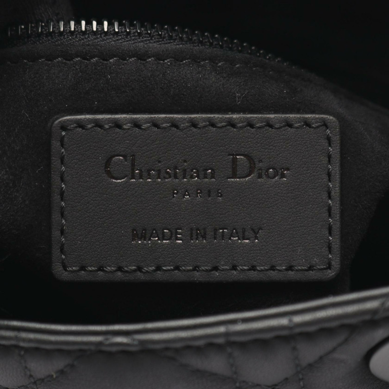 Dior MY LADY DIOR 小號肩斜背包,黑色真皮,二手女款-3