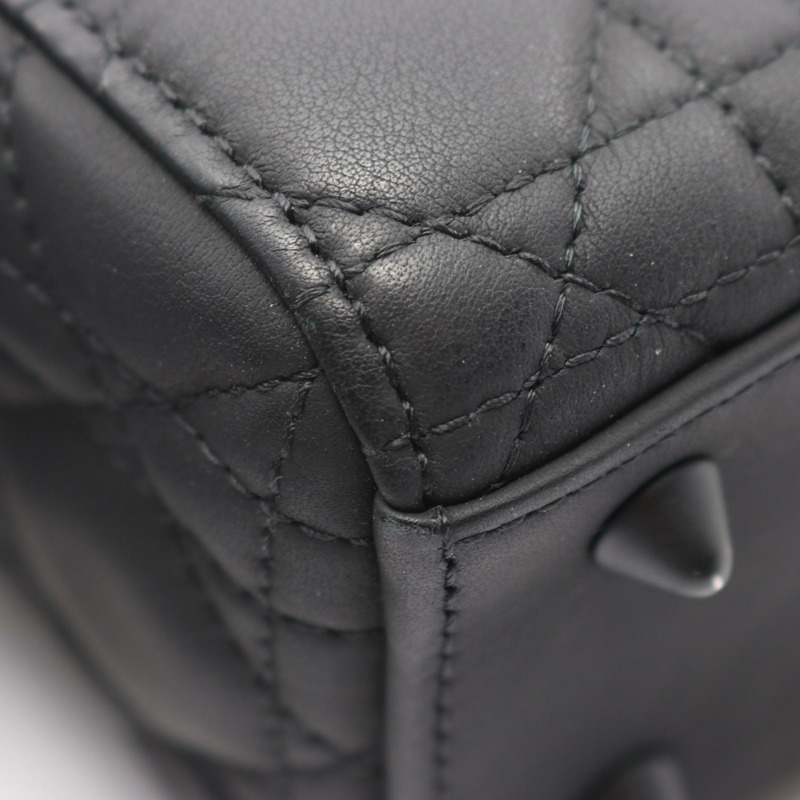 Dior MY LADY DIOR 小號肩斜背包,黑色真皮,二手女款-4