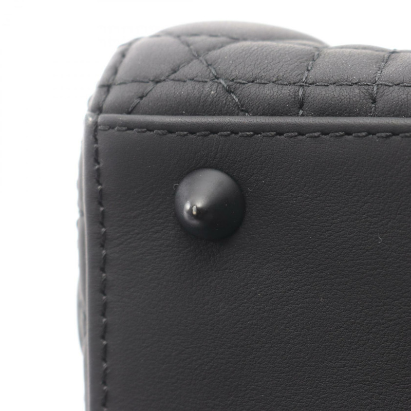 Dior MY LADY DIOR 小號肩斜背包,黑色真皮,二手女款-5