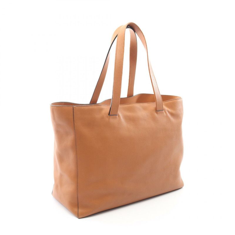 LOEWE 大號東西向購物單肩手提包 308.20.K84 皮革 棕色 二手-1