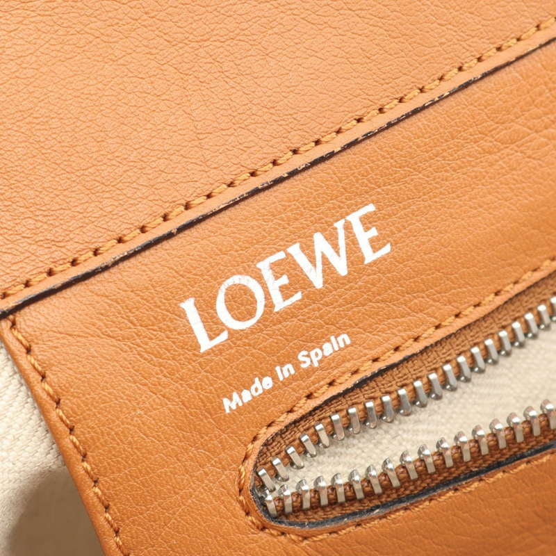 LOEWE 大號東西向購物單肩手提包 308.20.K84 皮革 棕色 二手-3