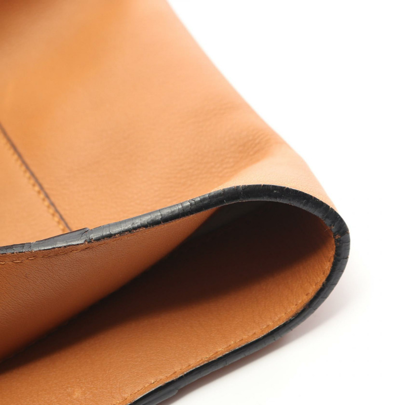 LOEWE 大號東西向購物單肩手提包 308.20.K84 皮革 棕色 二手-5