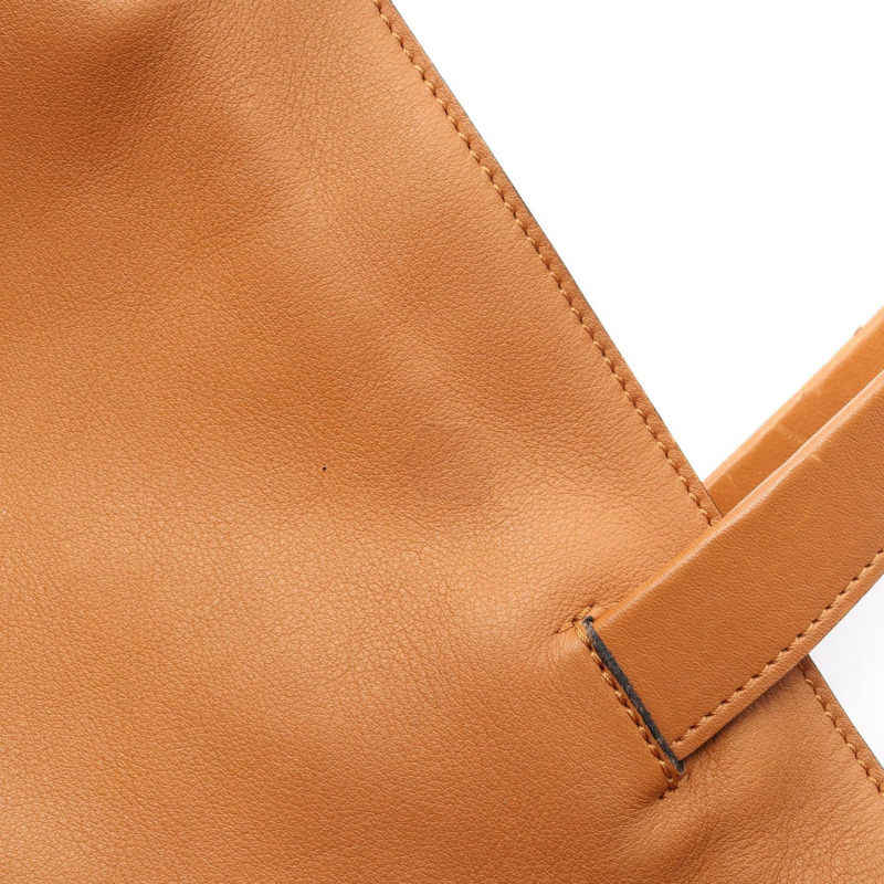 LOEWE 大號東西向購物單肩手提包 308.20.K84 皮革 棕色 二手-10