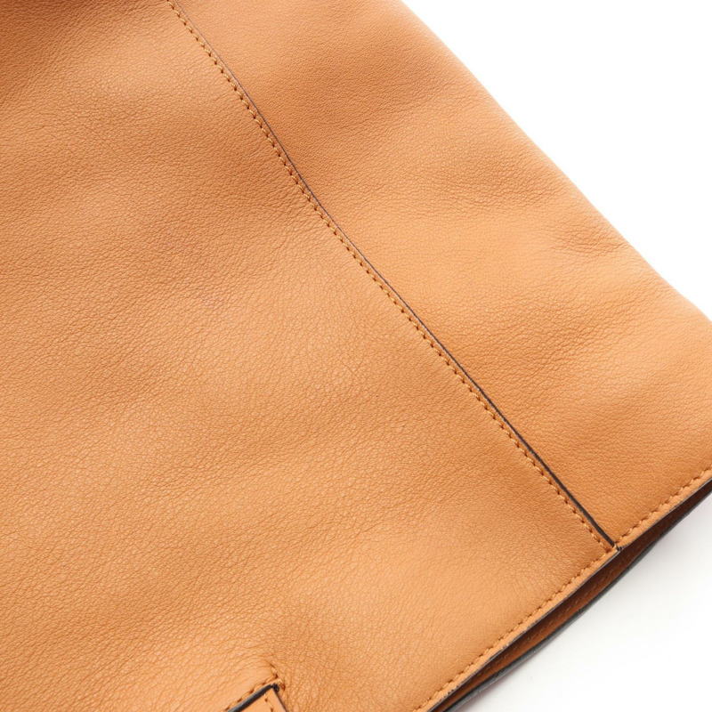 LOEWE 大號東西向購物單肩手提包 308.20.K84 皮革 棕色 二手-11