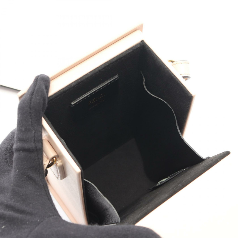 FENDI Box 單肩斜背包,粉紅色皮革,品牌標誌,二手女款-2