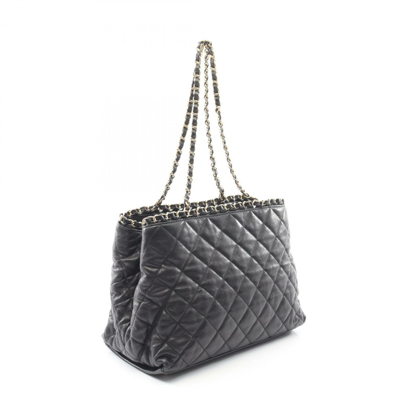 香奈兒 (CHANEL) Matelasse 鏈條手提單肩包，羊皮材質，黑色，金色五金，二手女款-1